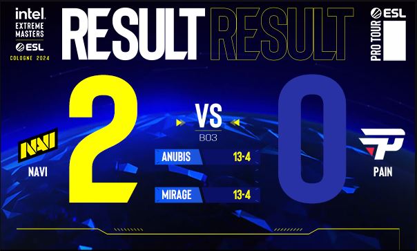 IEM Cologne 2024: Easy NAVI 2-0 defeat  pain 