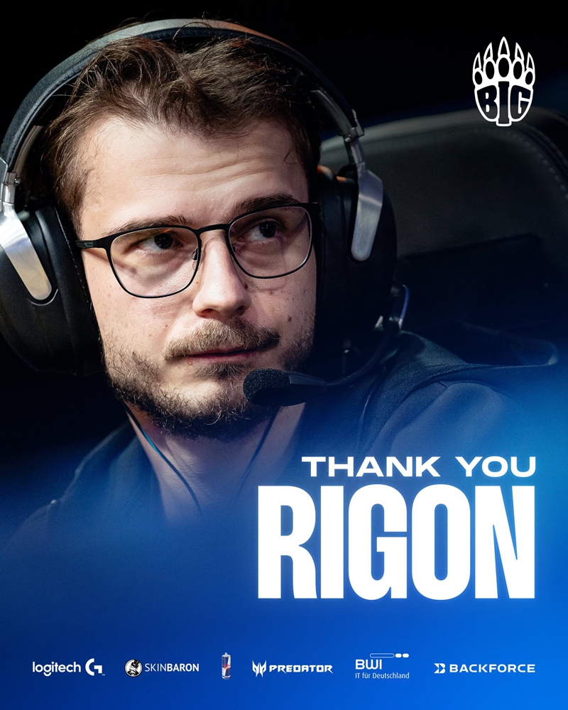 Official announcement:  BIG  relegates  rigoN 