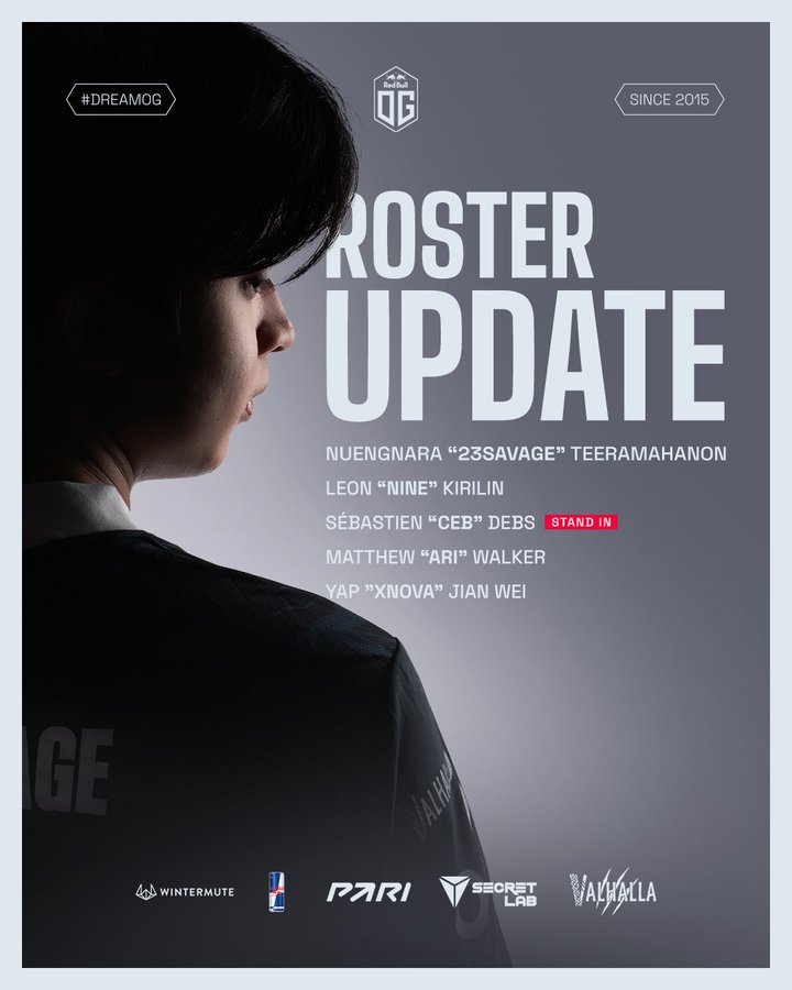  OG  telah secara resmi mengungkapkan roster baru mereka:  Ceb  telah kembali, berganti posisi