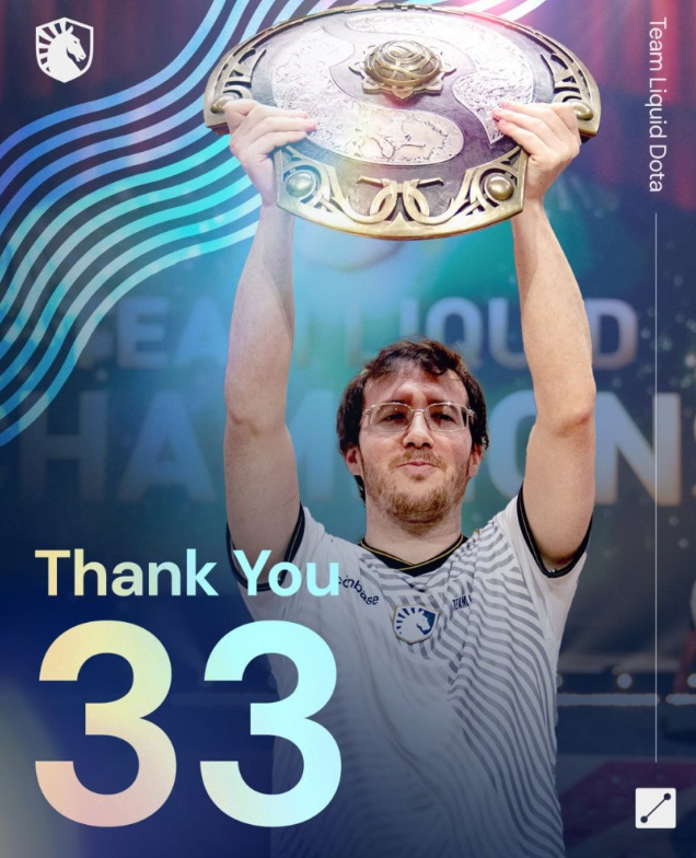  Team Liquid  secara resmi berpisah dengan 33, meskipun memenangkan The International 2024