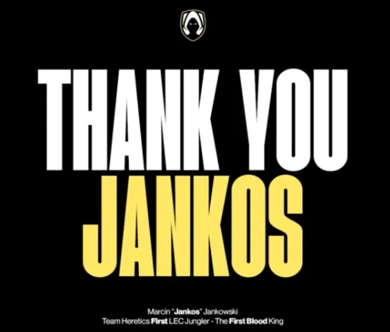 LEC team TH bids farewell to Jankos: You will always be a part of Team Heretics!