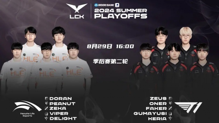  Hanwha Life Esports  vs  T1  ผู้เล่นตัวจริง:  Zeka  เผชิญหน้า  faker  อีกครั้ง ผู้ชนะจะได้เข้าสู่รอบชิงชนะเลิศเพื่อท้าทาย  Generation Gaming 