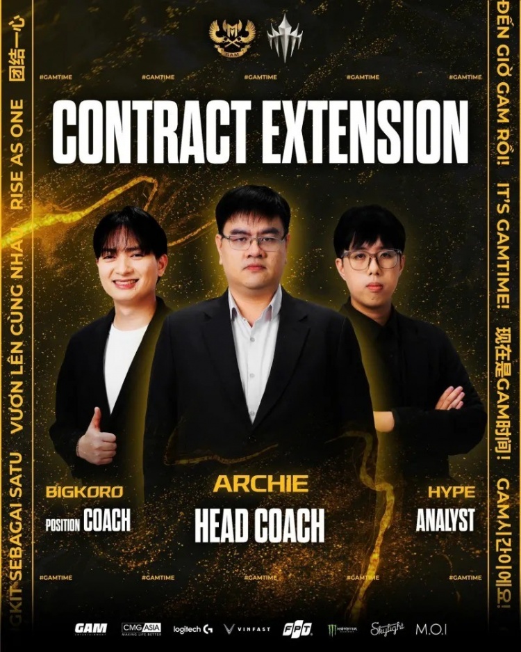 GAM naglabas ng anunsyo tungkol sa pagbabago ng tauhan: nakipag-renew sa tatlong miyembro ng coaching staff