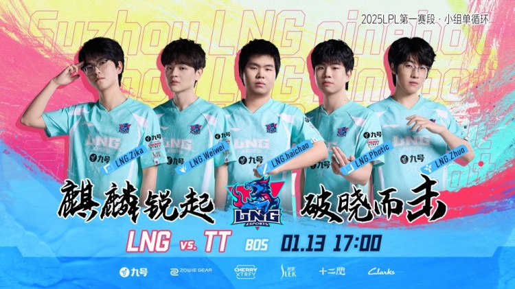  LNG Esports 's starting lineup today: Top laner  ZIKA , mid laner  haichao , bottom laner  Photic 