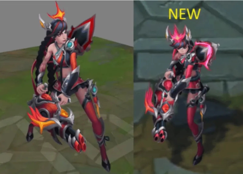 Test server T1 champion skin chroma color update: reduced orange, increased red/pink