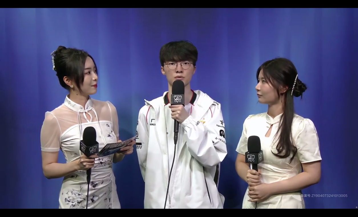 Post-match interview with Faker: Really enjoy being able to participate in such a big stage