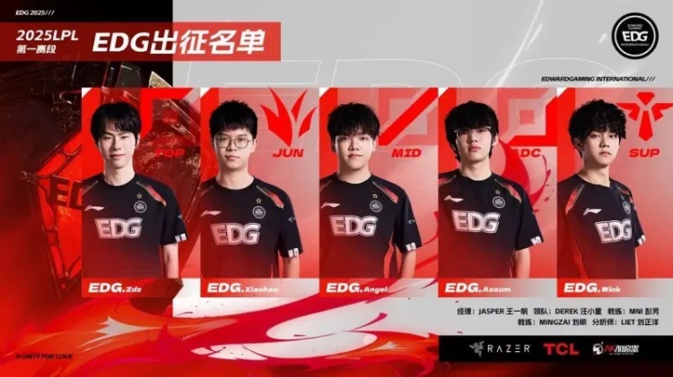 EDG releases the first stage roster: Wink stays with four new players