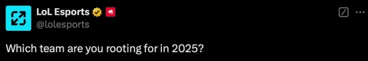 LOL eSports official question: Which team will you support in 2025?